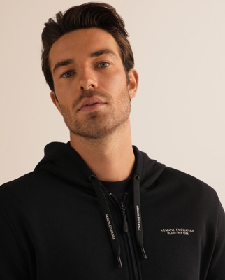 Armani Exchange - Chaqueta Deportiva De Hombre Azul Con Capucha