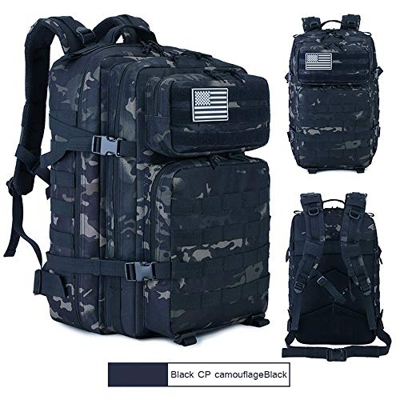 SJAPEX Mochila Táctica Militar 45L, Paquete de Asalto de Gran Capacidad para Utilidad Militar Bolsa de Emergencia, para Caza Senderismo Acampada Activ