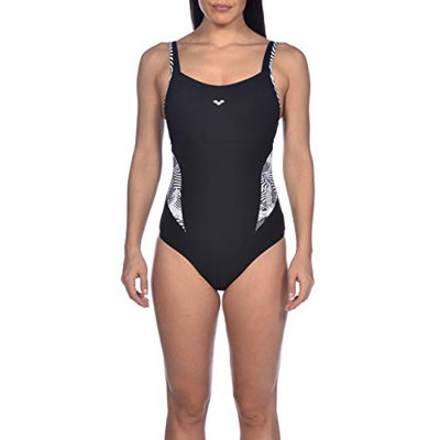 Arena W Strap Back One Piece Bañador Bodylift Mujer Viola Copa B, Black, 42