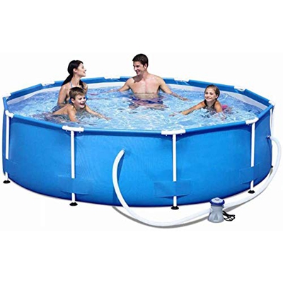 ZZQH Piscina Desmontable con depuradora, Piscina Tubular (Circular), Piscina Hinchable, 366 x 76cm / 145 x 30In Frame Pool Set