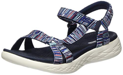 Skechers On-The-go 600, Sandalias de Punta Descubierta para Mujer, Multicolor (Navy/Multi Textile Nvmt), 38 EU en oferta