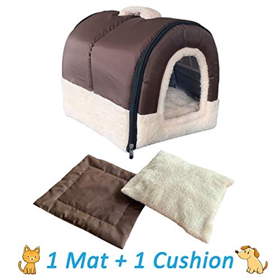 ANPI 2 en 1 Casa y Sofá para Mascotas, Lavable a Máquina Casa Nido Cueva Cama de Perro Gato Puppy Conejo Mascota Antideslizante Plegable Suave Calenta