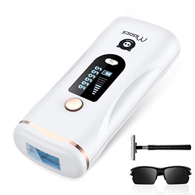 Moocii Depiladora Mujer Laser IPL Depiladora Luz Pulsada 1000000 flashes Depiladora Laser 2 modos de flash y 9 configuraciones de intensidad de luz De