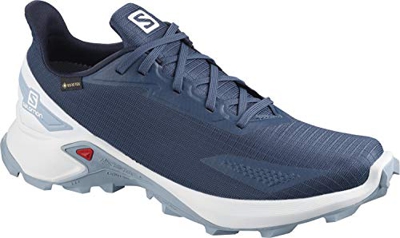 Salomon ALPHACROSS Blast GTX, Zapatillas de Trail Running para Hombre, Color: Azul (Dark Denim/White/Ashley Blue), 43 1/3 EU