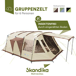 skandika Nordland - 6 Personas - Tienda de campaña Familiar/Grupos - túnel - Suelo bañera - mosquiteras (Beige/Braun) precio