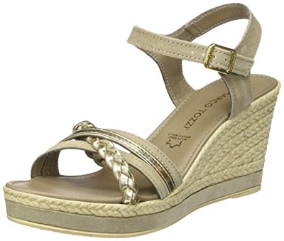 Marco Tozzi 2-2-28360-24, Sandalia con Pulsera para Mujer, Beige (Taupe Comb 344), 38 EU