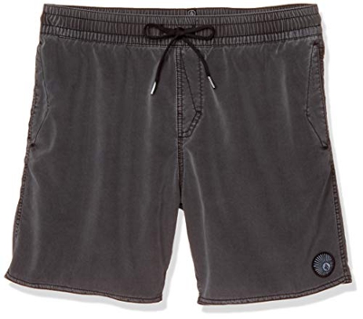 Volcom Center Trunk 17" Bañador, Hombre, Black, XS