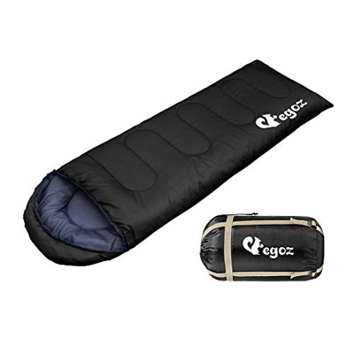 egoz Peanut Fácil de Cargar cálido Adulto Saco de Dormir al Aire Libre Deportes Cabañas Senderismo con Bolsa de Transporte (Negro)