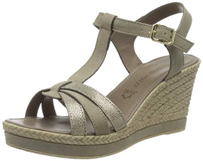 Marco Tozzi 2-2-28387-24, Sandalia con Pulsera para Mujer, Beige (Taupe Comb 344), 38 EU