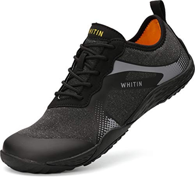 WHITIN Zapatilla Minimalista de Barefoot Trail Running para Mujer Zapato Descalzo Correr Deportivas Fitness Gimnasio Calzado Asfalto Negro 38 EU