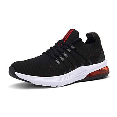 Zapatillas Deporte Hombre Zapatos para Correr Athletic Cordones Hombre Aire Libre y Deporte Transpirables Casual Zapatos Gimnasio Correr Sneakers(Rojo