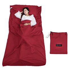 Queta cabaña Saco de Dormir Saco de Dormir Saco de Dormir con Bolsa Ideal para Interior hostels Cabañas albergues Camping Exterior (rojo) precio