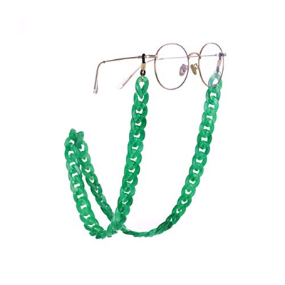 Fishhook - Cadena acrílica retro para gafas de vista y gafas de lectura para evitar que se caigan, enganche de goma negra, cordón, para mujeres y homb