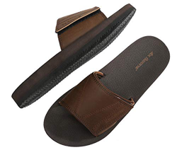 ARRIGO BELLO Hombre Chanclas Suela de látex Sandalias Verano Flip Flop Plantillas de Cuero Piscina Playa Talla 41-46 (marrón,46) características