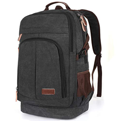 Mochila Lona, Mochila para Portátil 17.3 Pulgadas, Vintage Recorrido del Morral al Aire Libre Acampada Y Senderismo (Ba8-Black) características
