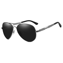 Gafas de sol polarizadas estilo aviador Unisex de Duco, gafas de piloto con bisagra de muelle, estuche y paño de limpieza, 3026 (Gunmetal-Gris) en oferta