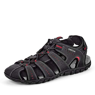 Geox Hombre Sandalias de Vestir U Sand.Mito, de Caballero Sandalias al Aire Libre,Sandalias Deportivas,Punta Cerrada,Schwarz,42 EU / 8 UK