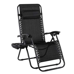 MVPower Tumbona Plegable con Soporte para Bebidas, Mecedoras Jardín para exterior con Almohadilla Ajustable para la Cabeza, Ergonómica, Transpirable ( en oferta