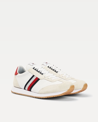 Tommy Hilfiger - Zapatillas De Hombre De Piel De Color Blanco Con Cordones