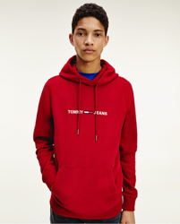 Tommy Jeans - Sudadera De Hombre Con Capucha Y Bolsillo Delantero En Burdeos características