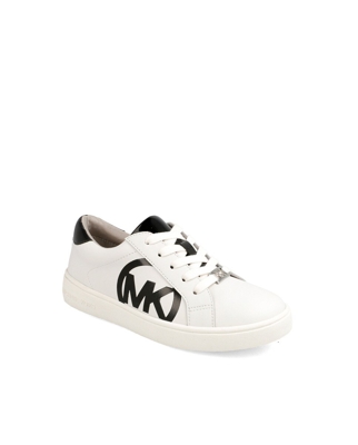 MICHAEL Michael Kors - Zapatillas De Niña De Piel En Blanco Con Logo MK Dorado