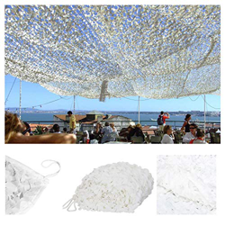 Red de Sombra de Jardín, Blanca Red de Sombreado Malla de Camuflaje Militar 5x5m Red de Camuflaje Militar para Coche Protección Solar Toldos Terraza 6 características