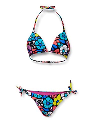 ARENA W Triangle Two Pieces Bikini Triangular Mujer Allover, Black Multi, 42