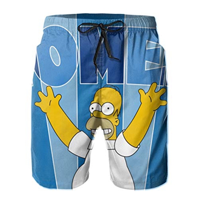 JJKKFG-H Simpson Homer - Pantalones cortos de natación para hombre Blanco blanco XL