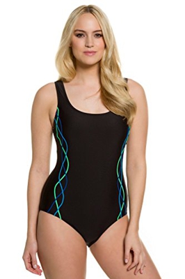 Ulla Popken Piping baño, Negro (Schwarz 10), 60 para Mujer