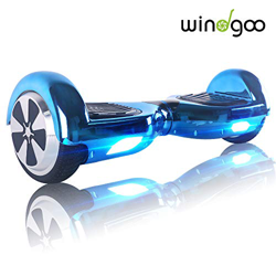 Windgoo N1 Overboard Hoverboard, 6.5 Pulgadas 250W 2WD Glyboard, Actualiza con Luz LED, Regalo para Niño Adulto (ChromeBlue) en oferta