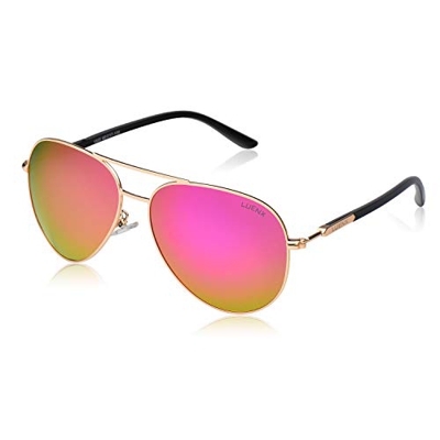 Gafas de sol para hombre polarizadas para mujer - UV 400 Protección 60MM por LUENX Rojo rosso L