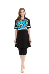 Traje de baño musulmán Trajes de baño Modestos Trajes de baño islámicos Traje de baño Maillot Manga Corta Mujeres Traje de baño Islam Venta (N1, XXX-L características