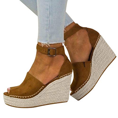 Fannyfuny_Zapatos de Verano Sandalias Mujer Zapatos Tacon Mujer Cuña Casuales Zapatillas de Cuña para Mujeres Primavera Verano Tacón Cuña Zapatos de F