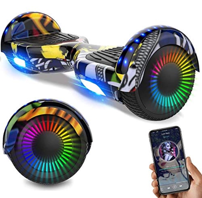 NEOMOTION Hoverboard 6.5 Pulgadas Overboard con Bluetooth LED Flash Scooter Eléctrico con Potente Motor Intermitente Patinete Eléctrico Nuevo Modelo J