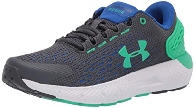 Under Armour UA GS Charged Rogue 2, Zapatillas para Correr, Calzado Deportivo de Calidad Unisex Adulto, Gris (Pitch Gray/Versa Blue/Vapor Green), 38 E