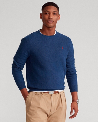 Polo Ralph Lauren - Jersey De Hombre Azul Con Cuello Redondo