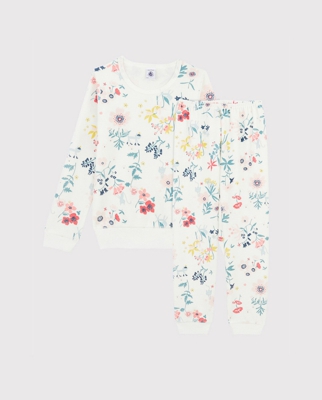 Petit Bateau - Pijama Terciopelo De Niña Con Flores