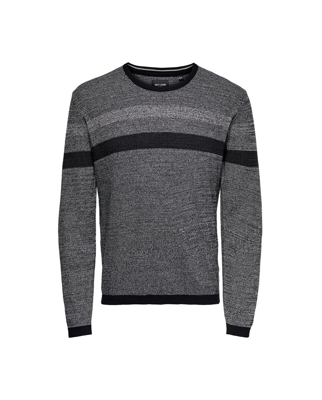 Only & Sons - Jersey De Hombre Gris Con Cuello Caja