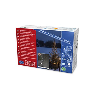Konstsmide LED Mantel algodón con esféricos, plástico, Negro