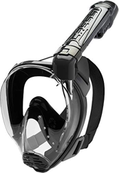 Cressi Baron Full Face Mask Máscara Integral Snorkel de Visión Grande con Tubo Respirador, Unisex-Adult, Negro/Negro, M/L en oferta