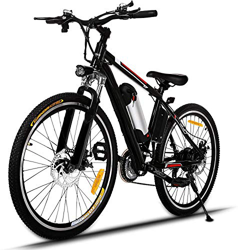 Ancheer Bicicleta Eléctrica de Montaña, E-Bike 26 Pulgadas, Batería de Litio 250W 36V Desmontable, Sistema de Transmisión de 21 Velocidades, con Linte en oferta