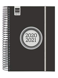 Finocam - Agenda Curso 2020-2021, 1 Día Página Espir Label, Negro, Español, E10-155 x 212 (Sobremesa) características