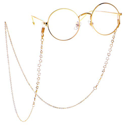 LUFF antideslizante gafas de lectura cadena de gafas correa de metal retro gafas de sol de cadena para mujeres titular de gafas de lectura (Gold) precio