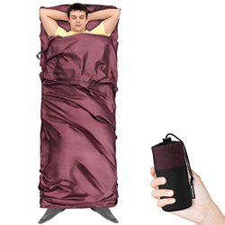 Qomolo Saco De Dormir Ultraligero,Sábanas para Sacos de Dormir,Forro para Saco De Dormir Portátil Liviana Compacta a Prueba de Suciedad para Viajes,Ac características