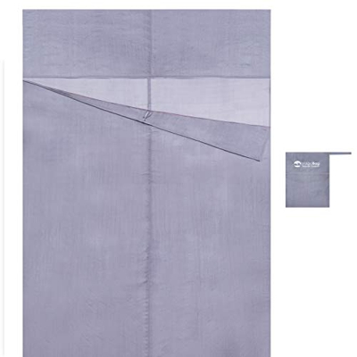Vagabag - Saco Sábana de Dormir - Sábana de Seda Ultraligera - cómoda y Suave: 100% Seda Natural - Compartimento para Almohada - para Acampada y Cualq