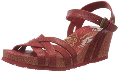 Panama Jack Vera Amazonic, Sandalia con Pulsera para Mujer, Rojo (Rojo B3), 39 EU