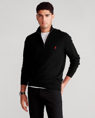 Polo Ralph Lauren - Jersey De Hombre Azul Con Cierre Cremallera