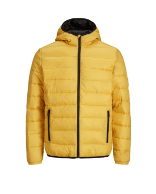 Jack & Jones - Plumífero De Hombre Amarillo Con Capucha
