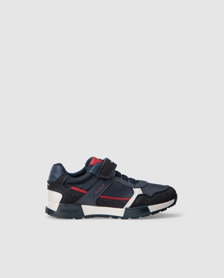 Geox - Zapatillas Deportivas De Niño En Azul Marino Con Velcro Y Cordones