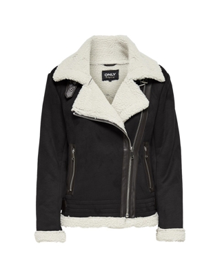 Only - Cazadora De Mujer Biker Forrada De Borrego